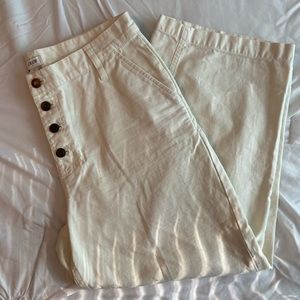 Wide leg white pants